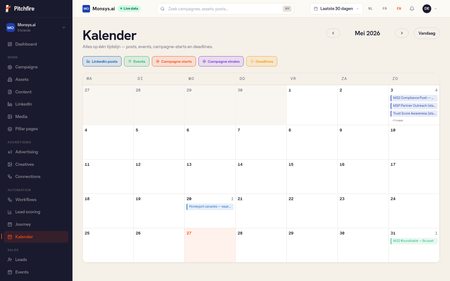 Unified maandkalender